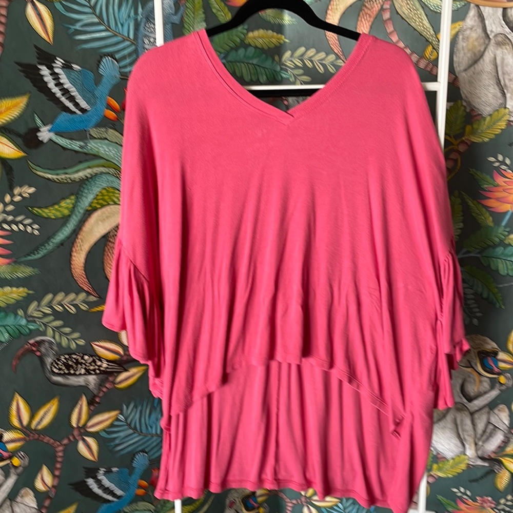 Anthropology coral loose fitting tunic